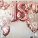 Balony z konfetti baner napis na 18 urodziny hel Balony z konfetti baner napis na 18 urodziny hel