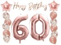Balony z konfetti baner napis na 60 urodziny hel Balony z konfetti baner napis na 60 urodziny hel