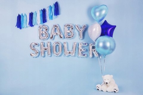 Balony z konfetti gwiazdy niebieskie na roczek HEL Balony z konfetti gwiazdy niebieskie na roczek HEL