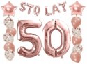 Balony z konfetti napis STO LAT na 50 urodziny hel Balony z konfetti napis STO LAT na 50 urodziny hel