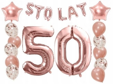 Balony z konfetti napis STO LAT na 50 urodziny hel Balony z konfetti napis STO LAT na 50 urodziny hel