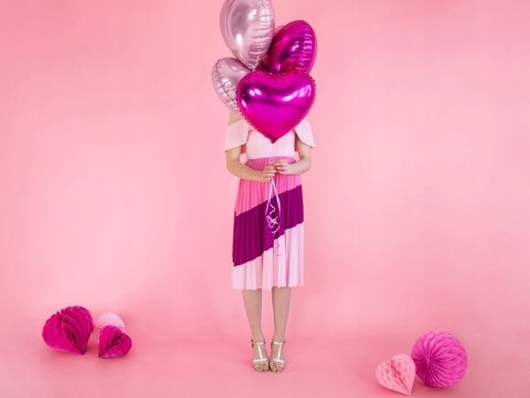 Balony z konfetti różowe na roczek panieński HEL Balony z konfetti różowe na roczek panieński HEL