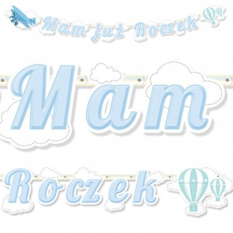 Baner girlanda napis dekoracja na MAM JUŻ ROCZEK Baner girlanda napis dekoracja na MAM JUŻ ROCZEK