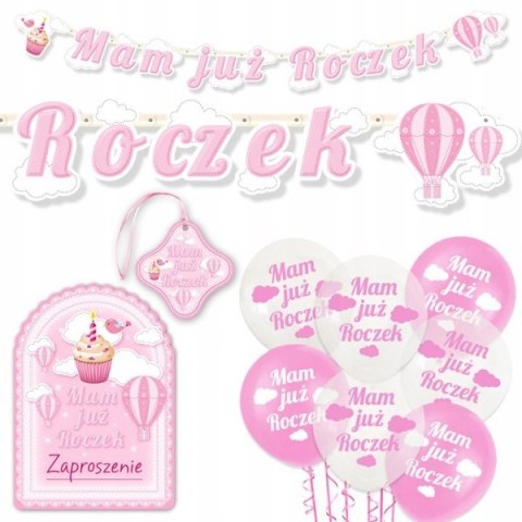 Baner girlanda napis dekoracja na MAM JUŻ ROCZEK Baner girlanda napis dekoracja na MAM JUŻ ROCZEK