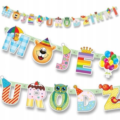 Girlanda urodzinowa baner na urodziny roczek 15wz Girlanda urodzinowa baner na urodziny roczek 15wz