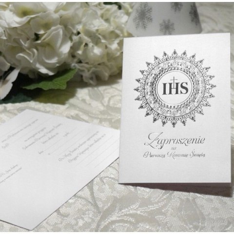 Zaproszenia na Komunię komunijne SILVER x10 GRATIS Zaproszenia na Komunię komunijne SILVER x10 GRATIS