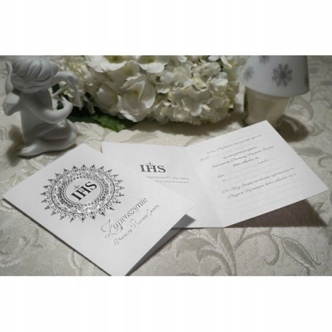 Zaproszenia na Komunię komunijne SILVER x10 GRATIS Zaproszenia na Komunię komunijne SILVER x10 GRATIS