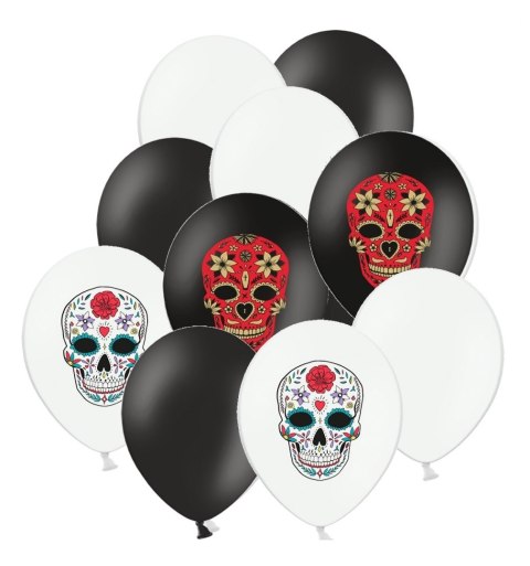 Balony na Halloween Dia de los Muertos DUŻE 10szt. Balony na Halloween Dia de los Muertos DUŻE 10szt.