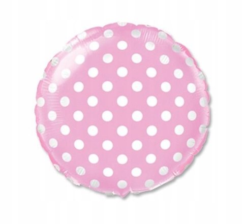 Balon na chrzciny roczek baby shower róż w grochy Balon na chrzciny roczek baby shower róż w grochy