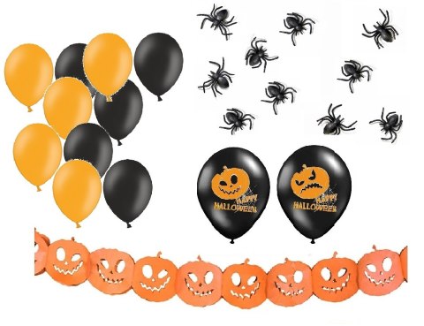 Dekoracje na Halloween balony pająki girlanda 23el Dekoracje na Halloween balony pająki girlanda 23el