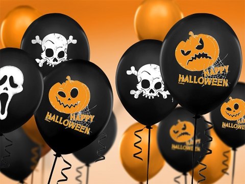 Dekoracje na Halloween balony pająki napis ZESTAW Dekoracje na Halloween balony pająki napis ZESTAW