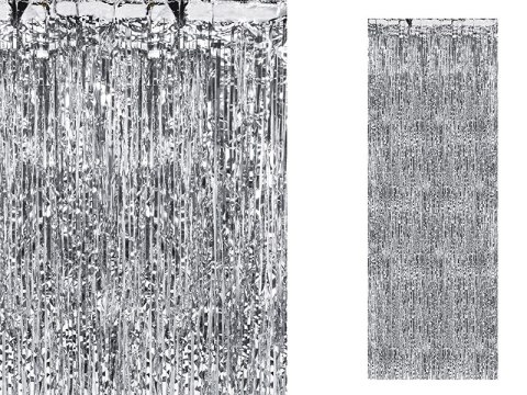 Srebrne tło na ścianę do zdjęć fotobudki kurtyna