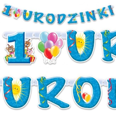 Zestaw urodzinowy dekoracje na roczek 1 urodziny Zestaw urodzinowy dekoracje na roczek 1 urodziny