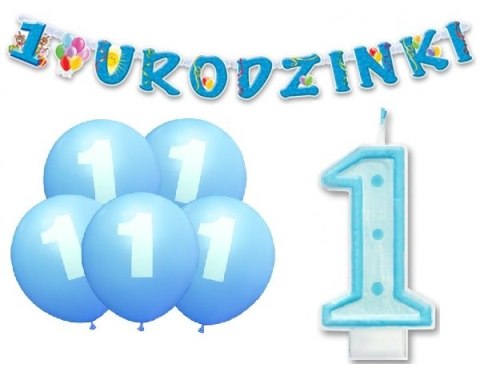 Zestaw urodzinowy dekoracje na roczek 1 urodziny Zestaw urodzinowy dekoracje na roczek 1 urodziny