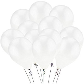 Balony białe perłowe metaliczne na Komunię x100 Balony białe perłowe metaliczne na Komunię x100