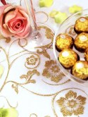Organza z nadrukiem dekoracja stołu na Komunię 5wz Organza z nadrukiem dekoracja stołu na Komunię 5wz