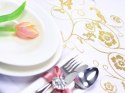 Organza z nadrukiem dekoracja stołu na Komunię 5wz Organza z nadrukiem dekoracja stołu na Komunię 5wz