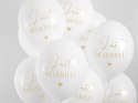 Balony 30cm, Just Married, P. Pure White (1 op. / 6 szt.) Balony 30cm, Just Married, P. Pure White (1 op. / 6 szt.)