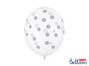 Balony 30cm, Kropki, Crystal Clear (1 op. / 6 szt.)