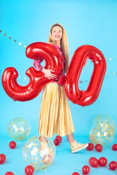 Balon foliowy Cyfra ''0'', 86cm, czerwony Balon foliowy Cyfra ''0'', 86cm, czerwony