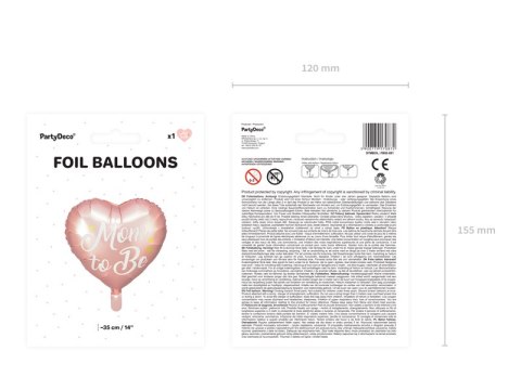 Balon foliowy Mom to Be, 35cm, różowy Balon foliowy Mom to Be, 35cm, różowy