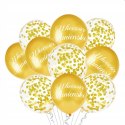 Balony na wieczór panieński złote z konfetti 10szt Balony na wieczór panieński złote z konfetti 10szt