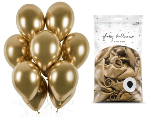 Balony Glossy 30cm, złoty (1 op. / 50 szt.) Balony Glossy 30cm, złoty (1 op. / 50 szt.)