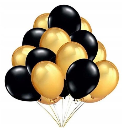 Balony na 18 urodziny czarne złote konfetti ZESTAW Balony na 18 urodziny czarne złote konfetti ZESTAW