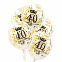 Balony na 40 urodziny czarne złote konfetti ZESTAW Balony na 40 urodziny czarne złote konfetti ZESTAW