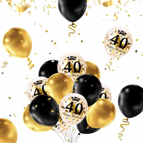 Balony toper serwetki ozdoby na 40 urodziny ZESTAW Balony toper serwetki ozdoby na 40 urodziny ZESTAW