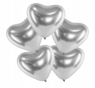 Balony serca srebrny napis LOVE na Walentynki Ślub Balony serca srebrny napis LOVE na Walentynki Ślub