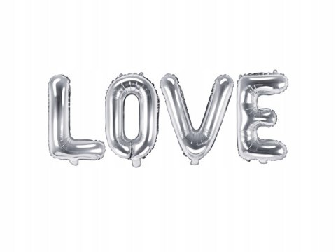Balony serca srebrny napis LOVE na Walentynki Ślub Balony serca srebrny napis LOVE na Walentynki Ślub