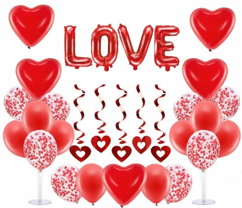 Stojak balon serce ozdoby napis LOVE na Walentynki Stojak balon serce ozdoby napis LOVE na Walentynki