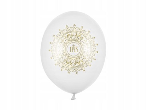 Złote balony IHS z konfetti komunijne na I Komunię Złote balony IHS z konfetti komunijne na I Komunię