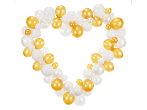 Girlanda balonowa ze stelażem Serce, biały, 160 cm Girlanda balonowa ze stelażem Serce, biały, 160 cm