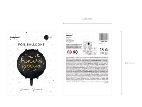Balon Hocus Pocus, 45 cm, czarny Balon Hocus Pocus, 45 cm, czarny