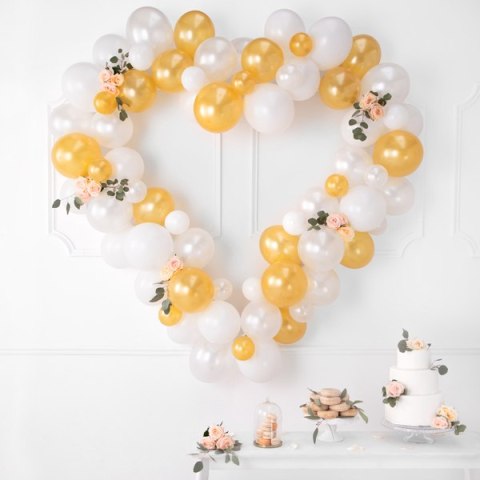 Girlanda balonowa ze stelażem Serce, biały, 160 cm Girlanda balonowa ze stelażem Serce, biały, 160 cm