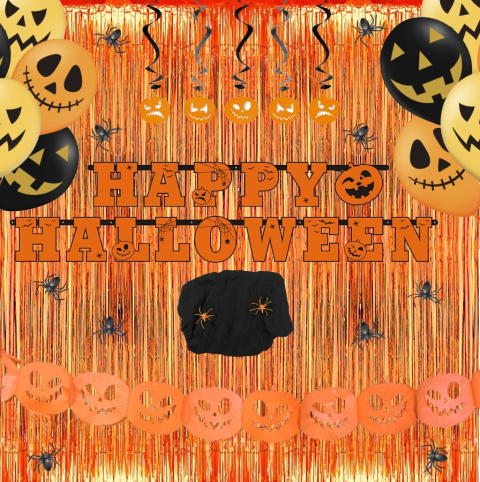 Zestaw dekoracje ozdoby dynia sieć na Halloween Zestaw dekoracje ozdoby dynia sieć na Halloween