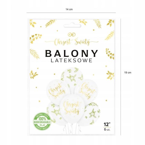Balony na Chrzest Święty dekoracje ozdoby złote x6 Balony na Chrzest Święty dekoracje ozdoby złote x6