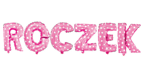 Balony napis z balonów ozdoby na ROCZEK różowe hel Balony napis z balonów ozdoby na ROCZEK różowe hel