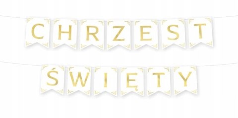 Baner na Chrzest Święty dekoracja girlanda złota Baner na Chrzest Święty dekoracja girlanda złota