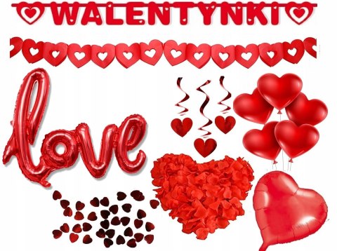 Dekoracje walentynkowe ozdoby na Walentynki ZESTAW Dekoracje walentynkowe ozdoby na Walentynki ZESTAW