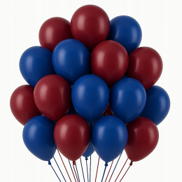 Zestaw 20 balonów bordowo granatowych